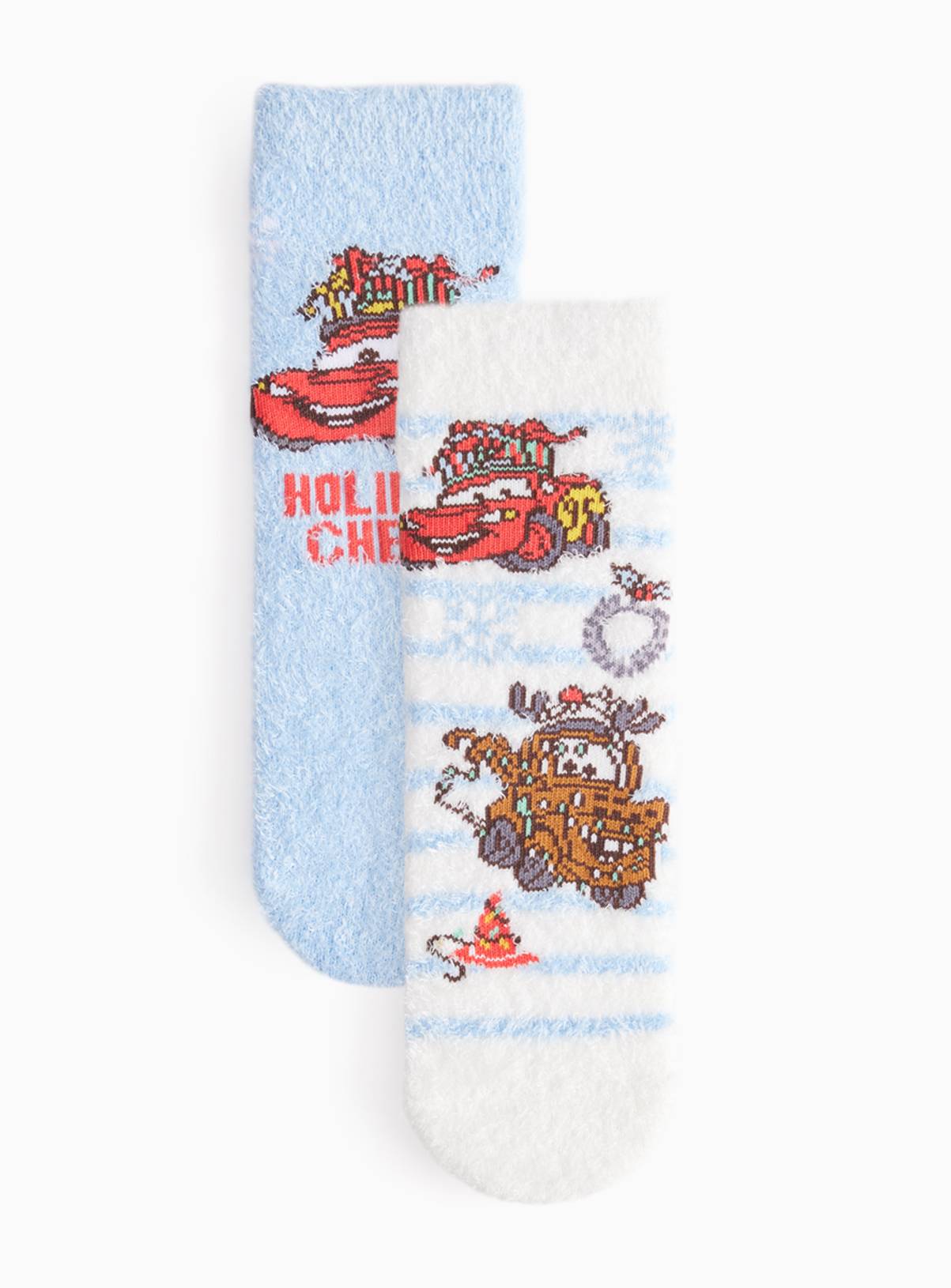 Disney Pixar Cars Fluffy Christmas Socks 2-Pack 3-5.5 Infant - Image 1